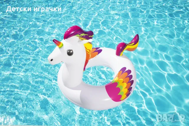 Надуваем пояс Fantasy Unicorn Bestway 119х91см еднорог, за басейн и плаж  , снимка 10 - Надуваеми играчки - 49971035