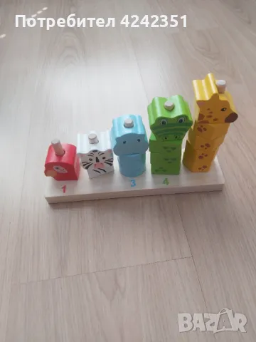 Дървена игра с животни – низанка