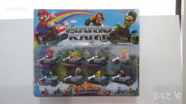Фигурки за торта Супер Марио и Луиджи с автомобили, топери Mario, 8 броя - 00038, снимка 2 - Фигурки - 42246000