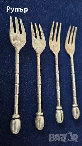 Посребрени десертни вилички, снимка 5 - Прибори за хранене, готвене и сервиране - 53092845