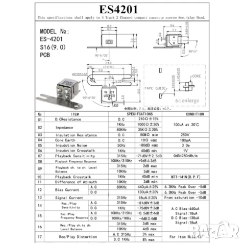Магнитна глава за касетофон / дек, снимка 6 - Друга електроника - 50502113