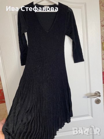 Нова черна ежедневно елегантна рокля рипс рипсена еластична разкроена свободен модел, снимка 6 - Рокли - 42607907