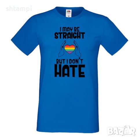 Мъжка тениска I May Be Straight But I Don't Hate Прайд,Празник.Повод,Изненада, снимка 2 - Тениски - 37102693