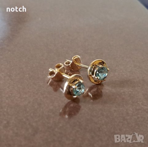 Златни обеци с естествени топази, снимка 4 - Обеци - 34128407