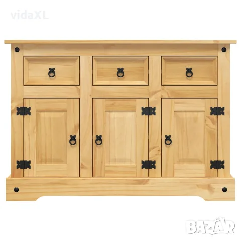 vidaXL Бюфет "Corona", кафяв, 112x44x78 см, масивна дървесина, мексикански бор, снимка 3 - Бюфети - 56147361