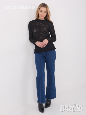 Дамска дантелена блуза с дълги ръкави, 5цвята   , снимка 11 - Блузи с дълъг ръкав и пуловери - 52856669