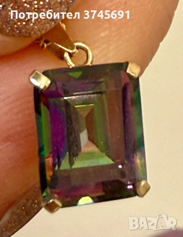 Златен комплект с мистичен топаз, снимка 7 - Бижутерийни комплекти - 53019129