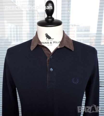 Fred Perry Men`s Casual Polo Shirt -мъжка тъмно-синя поло блуза  размер S, снимка 2 - Блузи - 44242923