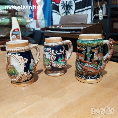 Германски бирени халби с релефна декорация