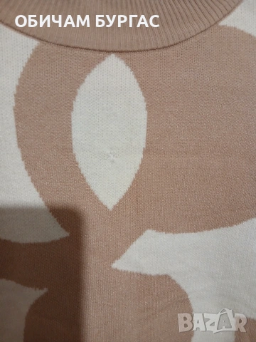 4-5xl КРАСИВА И МОДЕРНА ПЛЕТЕНА БЛУЗА,ЗАПАЗЕНА,МЕКА,С МАЛЪК ДЕФЕКТ И ЗАТОВА Е БРОШКАТА, снимка 5 - Блузи с дълъг ръкав и пуловери - 53953577