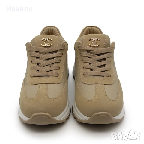 Дамски бежови обувки от естествена кожа с изчистен силует, снимка 2 - Дамски ежедневни обувки - 52367993