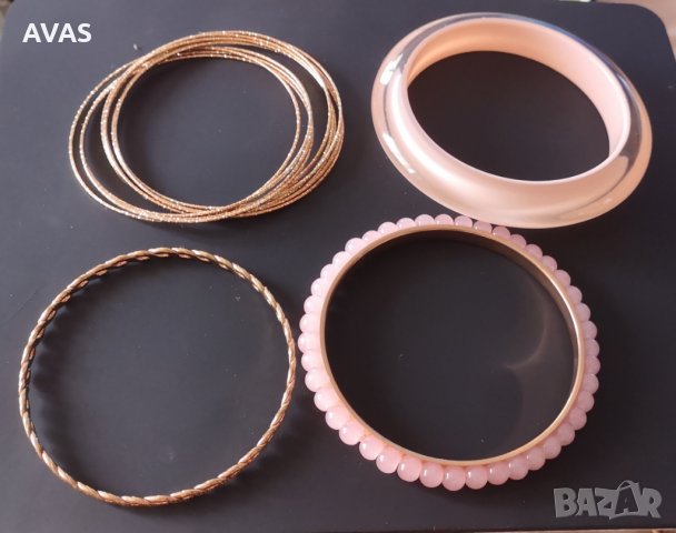 Нов комплект гривни розово и златно, снимка 3 - Гривни - 29902919