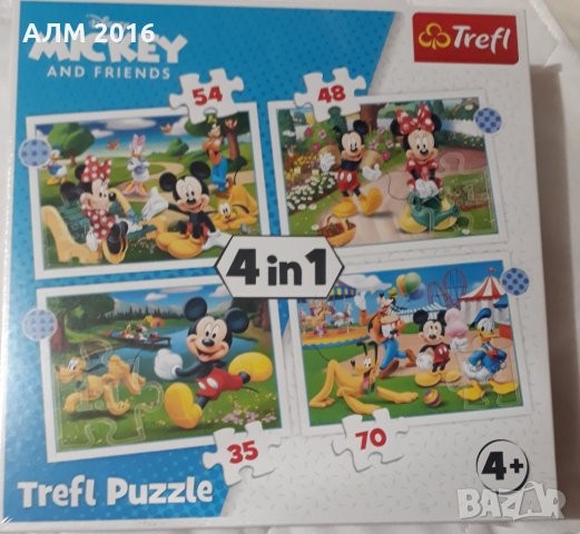 Пъзел 4 в 1 Мини и Мики Маус