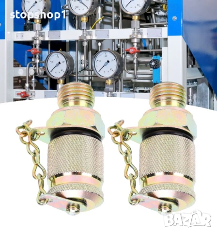 Комплект от 2 броя хидравлични адаптора за тест 1/4inM16 x 2, кранове, високо налягане