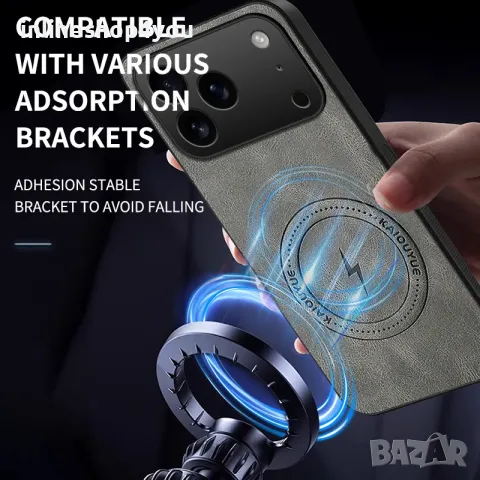 Стилен MagSafe Кейс за Apple iPhone 18 Pro Max - Кафяв, снимка 2 - Калъфи, кейсове - 56521533