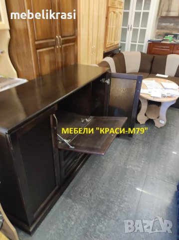 Скрин с чекмеджета и остъклени врати-МАСИВ в цвят, снимка 5 - Скринове - 37315122