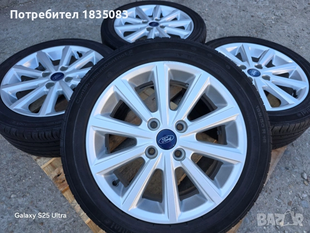 Лети джанти 16ки 4х108 Ford + летни гуми 195/50/16 Continental