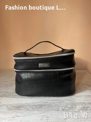Голям черен несесер с две отделения от имитация на крокодилска кожа с по 2 ципа на марката Kicks 🖤, снимка 5 - Други - 52389960