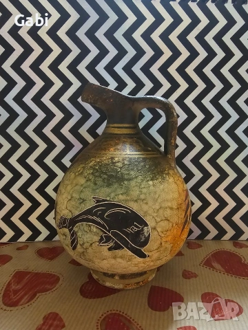 Керамична стомна тип гръцки стил, снимка 2 - Антикварни и старинни предмети - 53892816
