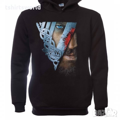 Нов мъжки суичър с дигитален печат сериала Викинги, Рагнар Лодброк, снимка 9 - Суичъри - 31742144