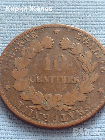 Рядка монета 10 сантима 1896г. Франция Трета република 30411, снимка 4 - Нумизматика и бонистика - 42681907
