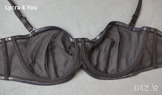 75-80С еротичен черен тюлен сутиен, снимка 12 - Бельо - 44571015