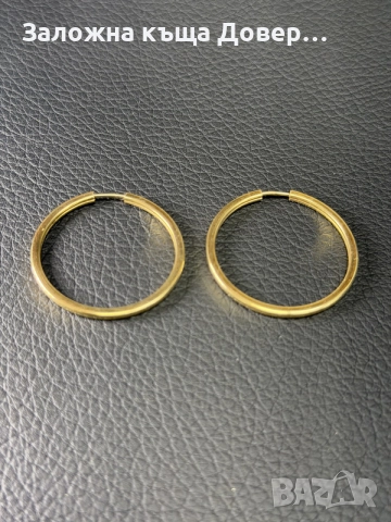 Златни обеци Халки нови 14 карата 585 zlatni obeci halki gold, снимка 3 - Бижутерийни комплекти - 55944522