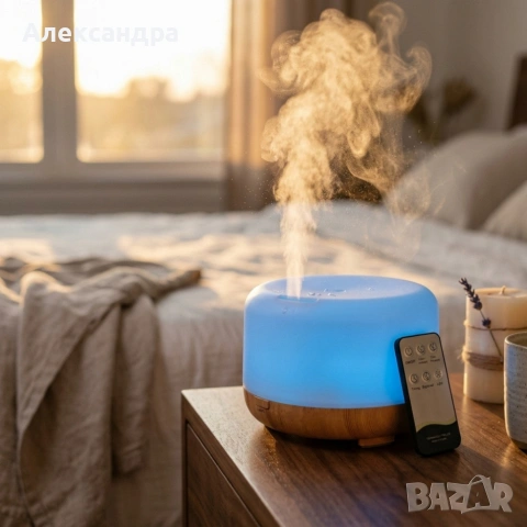 Арома дифузер - овлажнител за въздух с дистанционно управление