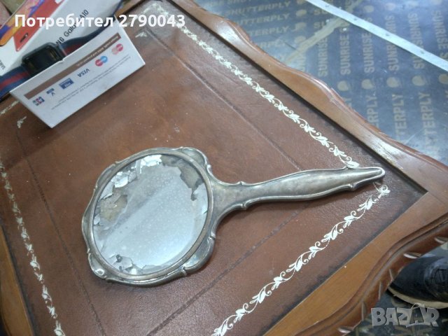 Старо сребърно огледало , снимка 1 - Антикварни и старинни предмети - 37253978