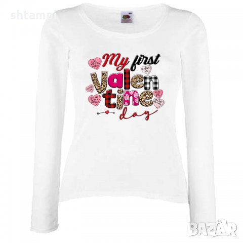 Дамска тениска My 1st Valentine Day 1, снимка 3 - Тениски - 35552240