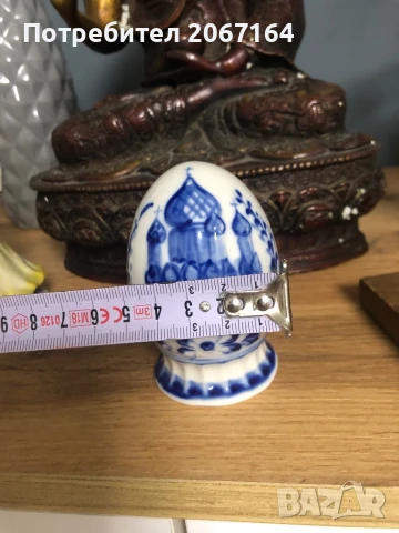 Руско порцеланово яйце Гжель, снимка 7 - Колекции - 50578569