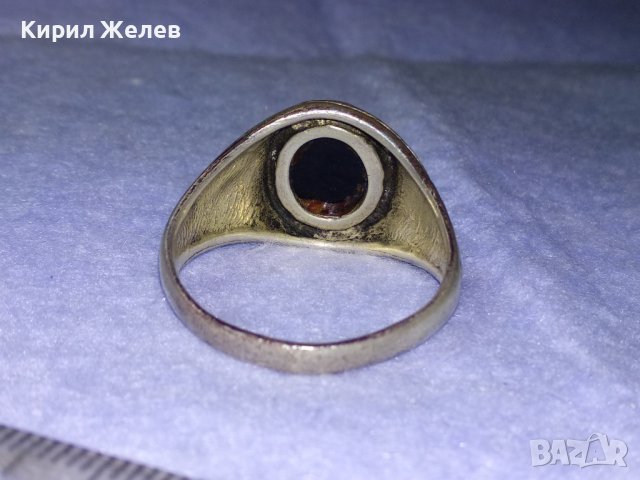 СКЪПОЦЕНЕН ОРНАМЕНТИРАН РЕТРО СРЕБЪРЕН ПРЪСТЕН СРЕБРО 925 АНГЛИЯ ЮВЕЛИРНО ШЛИФОВАН ЧЕРЕН ОНИКС 40625, снимка 5 - Пръстени - 42656041