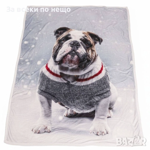 Меко одеяло с булдог, 155*200 см Код P1623, снимка 4 - Олекотени завивки и одеяла - 52917005