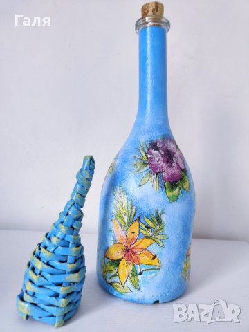 Декорирана бутилка 750 мл, снимка 3 - Декорация за дома - 40251029