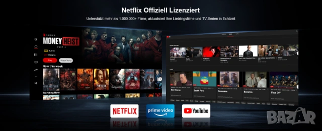 Смарт Проектор Jimveo E88 4K WiFi6 Netflix Dolby Auto Focus 30000LM - Чисто нов, снимка 3 - Плейъри, домашно кино, прожектори - 54129157