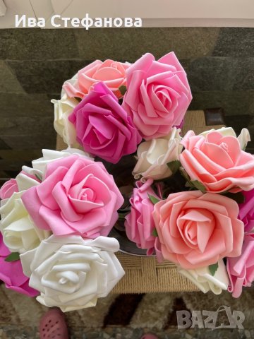 Букет от вечни рози Свети Валентин за празника на влюбените романтичен подарък, снимка 5 - Изкуствени цветя - 35658019