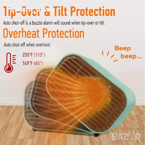 Нов Преносим електрически нагревател за стая Отоплител Печка Духалка, снимка 4 - Отоплителни печки - 40003902