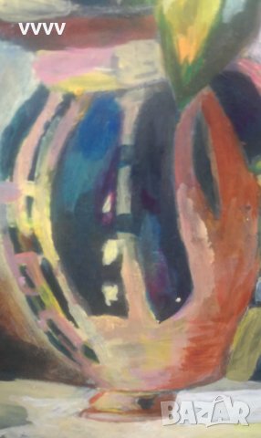 Стара картина масло 46/55см, снимка 5 - Картини - 32109076