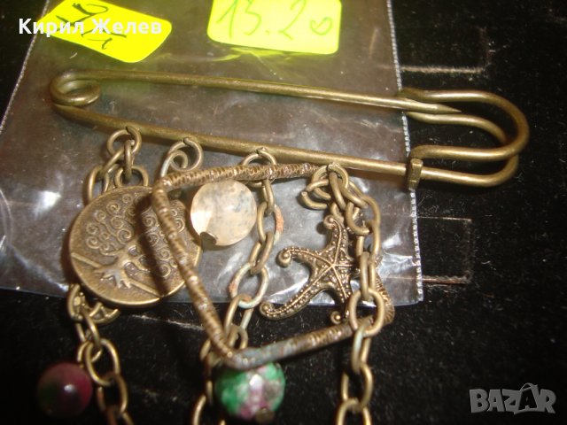 АРТ МЕСИНГОВА БРОШКА с ВИСУЛКИ КАМЪНИ КРИСТАЛИ и ДЪРВОТО на ЖИВОТА ИГЛА 14203, снимка 7 - Други - 30554954