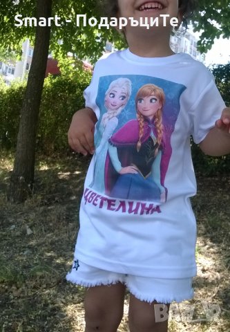 Детска тениска (момиче) с любим герой и име - 4-6 години, снимка 1 - Детски Блузи и туники - 29535028