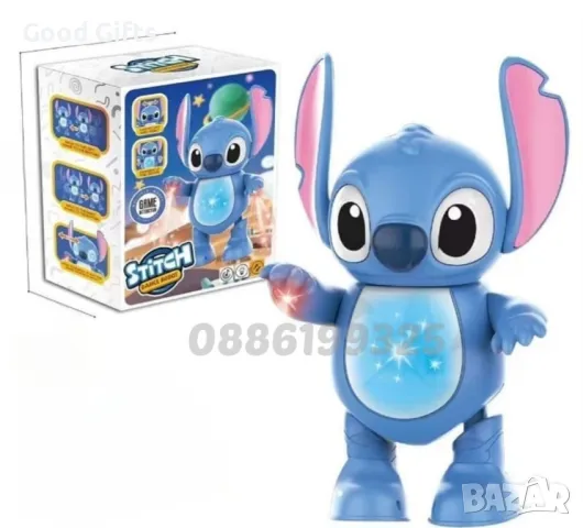 Интерактивен пеещ и танцуващ Стич, Фигурка Стич със Светлина, движение и музика., снимка 6 - Музикални играчки - 47443581