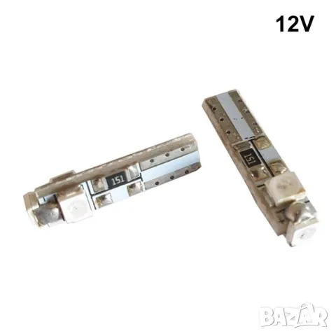 LED крушки T5 12V 6000K 2 броя