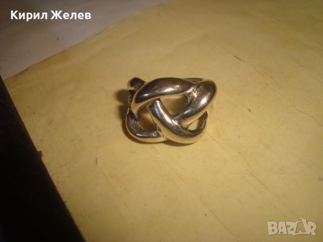 СТАР ПОСРЕБРЕН АЖУРЕН ВИНТИДЖ АРТ ПРЪСТЕН 145181, снимка 3 - Пръстени - 37412642