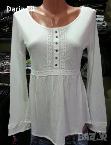 КРАСИВА бяла блуза с дантелка в бохо-стил