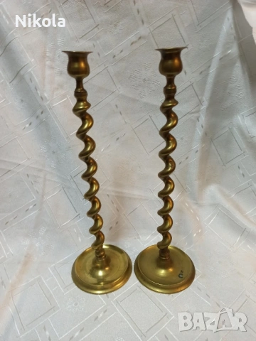 2 Бронзови високи свещника 