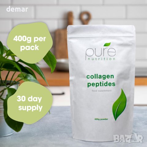 Pure Collagen Powder, говежди колагенови пептиди на прах, произведени в Обединеното кралство 400 гр., снимка 4 - Хранителни добавки - 44478210