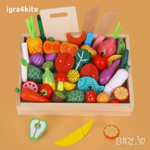 Огромен сет дървени магнитни плодове и зеленчуци XXL / чудесен за подарък / дървени игри, снимка 3 - Образователни игри - 37430860