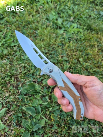 Сгъваем джобен нож D2,двуцветна дръжка,D120, снимка 9 - Ножове - 50787461
