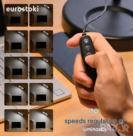 Настолна лупа с осветление STRBDYI, 10X увеличение, лупа с LED светлина, регулируемо рамо, с основа , снимка 2 - Други инструменти - 51854945