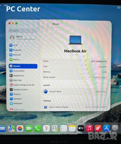 Лаптоп Apple MacBook M1, 8GB ram, 128GB SSD, снимка 3 - Лаптопи за работа - 52684502